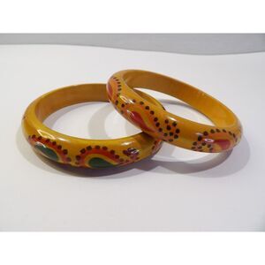 Cauvery Handicrafts lacquerware bangle bracelets, painted wood, India